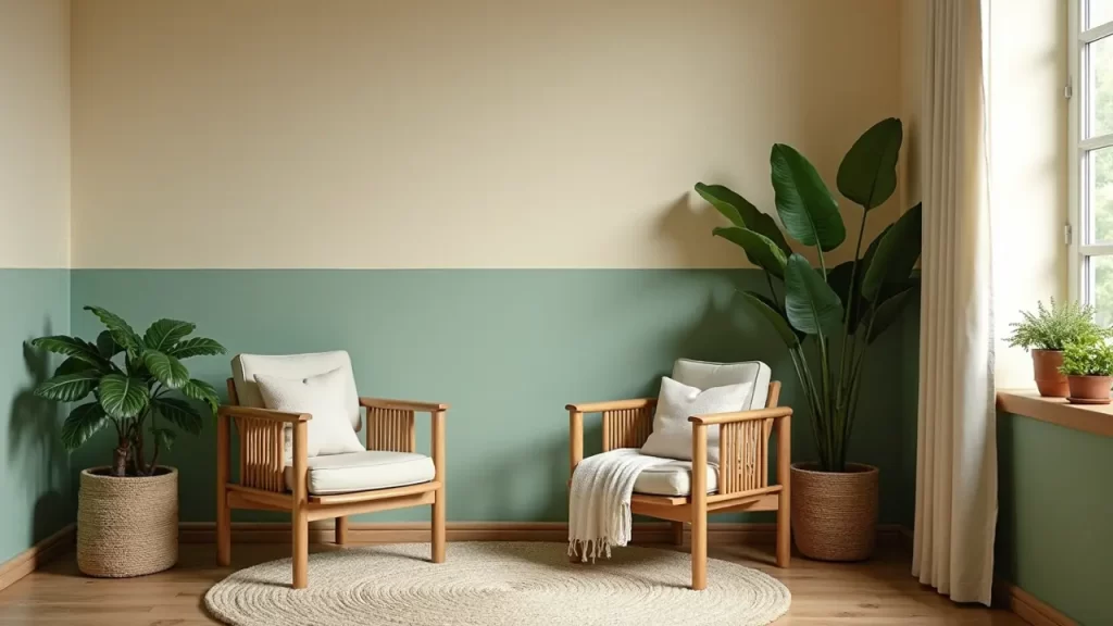 Cream and Sage Green for a Natural Look