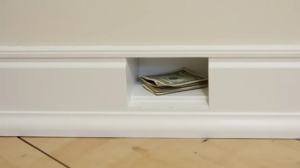 Hidden Storage Behind Wall Moldings